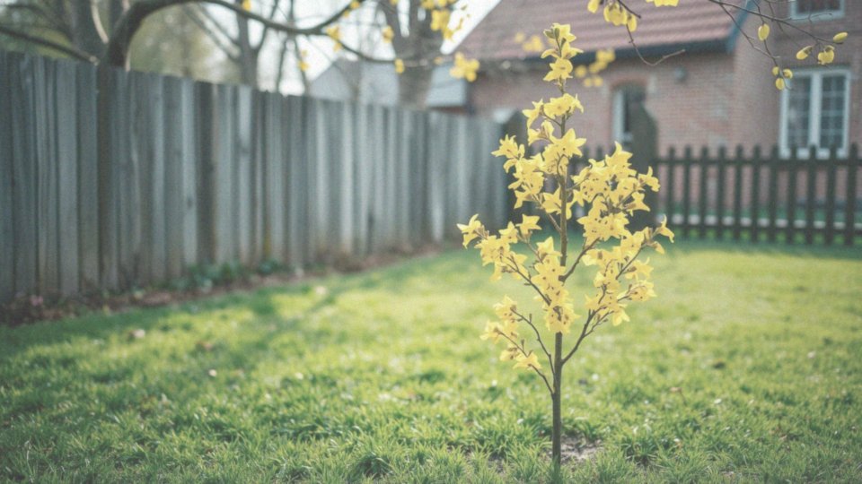 Jakie są zalety stosowania forsycji na pniu w małych ogrodach?